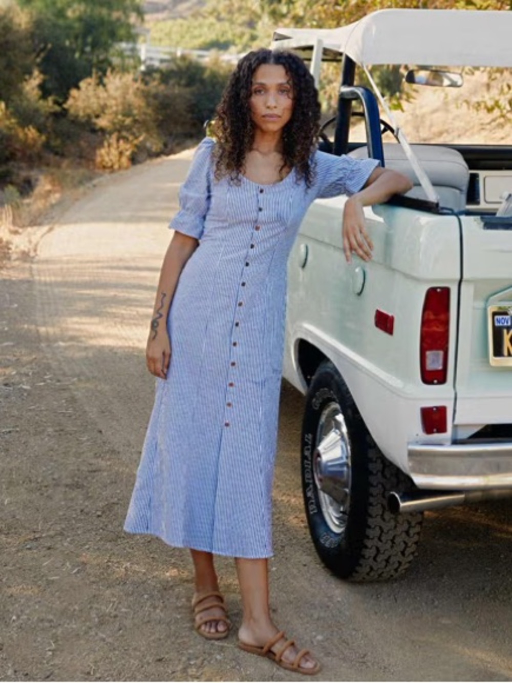 Christy Dawn Lennon Dress in Pewter Stripe